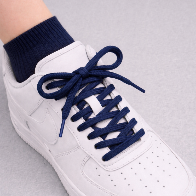 Dark Blue Flat Casual Lace