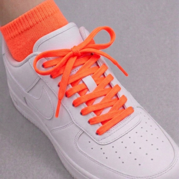 Neon Orange Flat casual laces