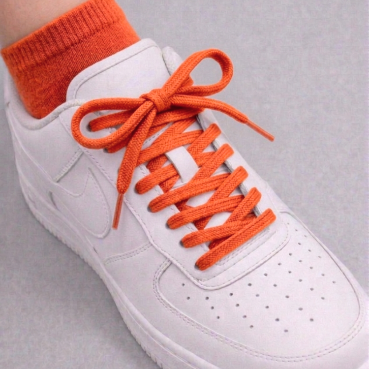 Orange Flat Casual Lace
