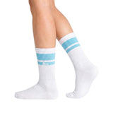Half Sports Socks - White / Tiffany Blue Free Size