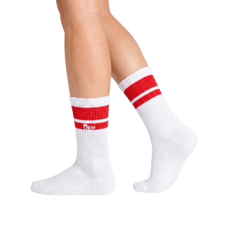 Half Sports Socks - White / Red Free Size