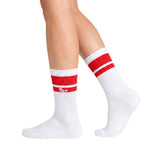 Half Sports Socks - White / Red Free Size