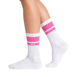 Half Sports Socks - White / Pink Free Size
