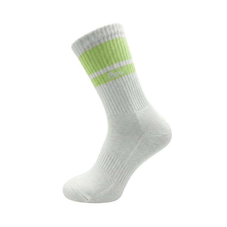 Half Sports Socks - White / Neon Green Free Size