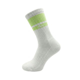 Half Sports Socks - White / Neon Green Free Size