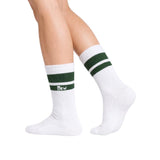 Half Sports Socks - White / Olive Green Free Size