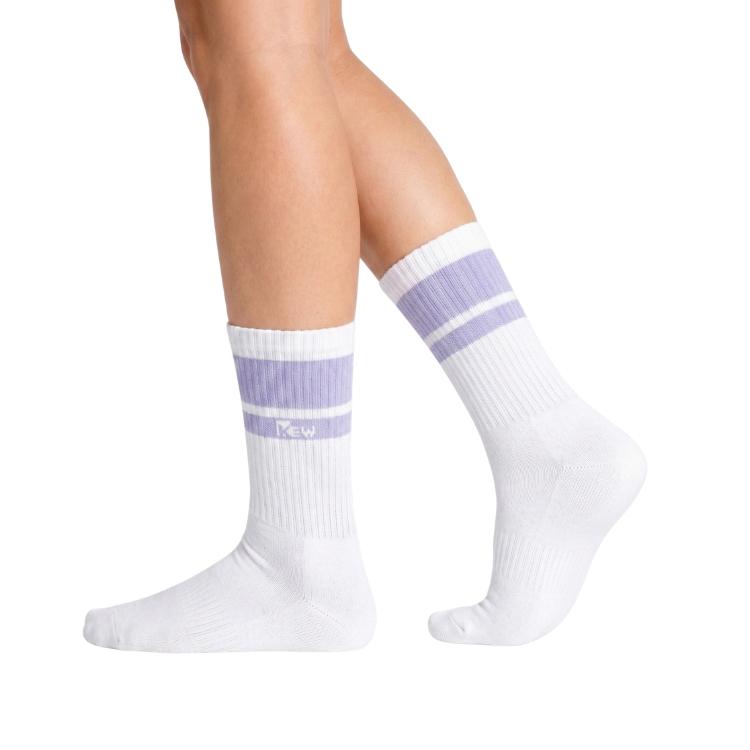 Half Sports Socks - White / Grey Free Size
