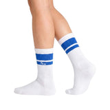 Half Sports Socks - White / Blue Free Size