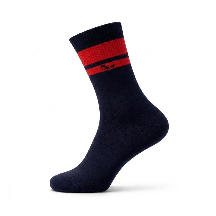 Half Sports Socks - Dark Blue / Red Free Size