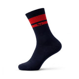 Half Sports Socks - Dark Blue / Red Free Size
