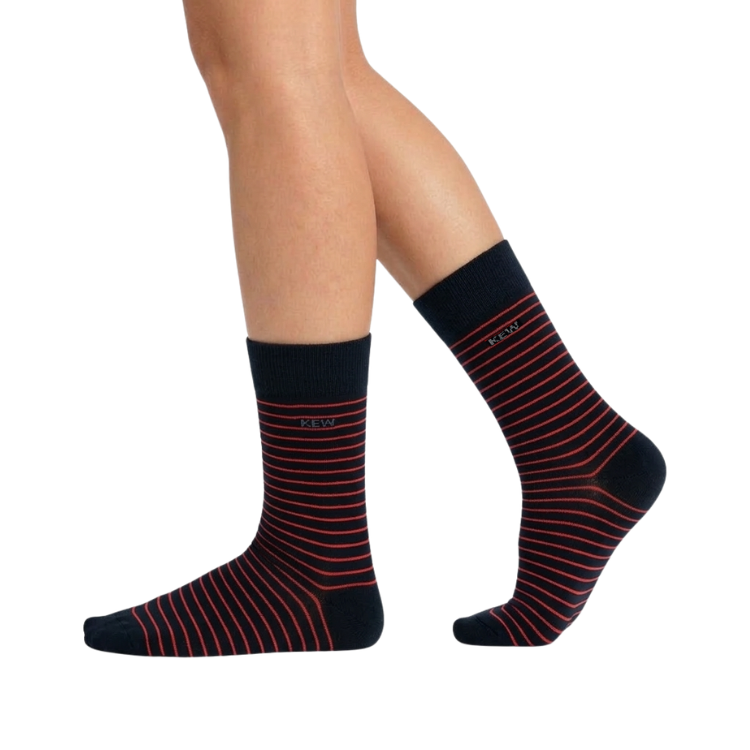 Crew Stripes Small Socks Dark Blue - Red