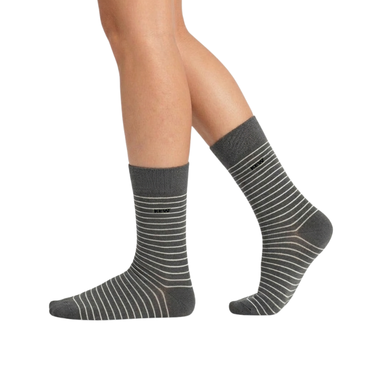 Crew Stripes Small Socks Dark Grey - White