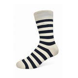 Crew Srtipes Large Socks Large White - Black