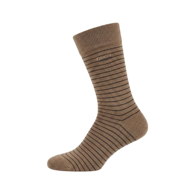 Crew Stripes Small Socks Beige - Dark Brown