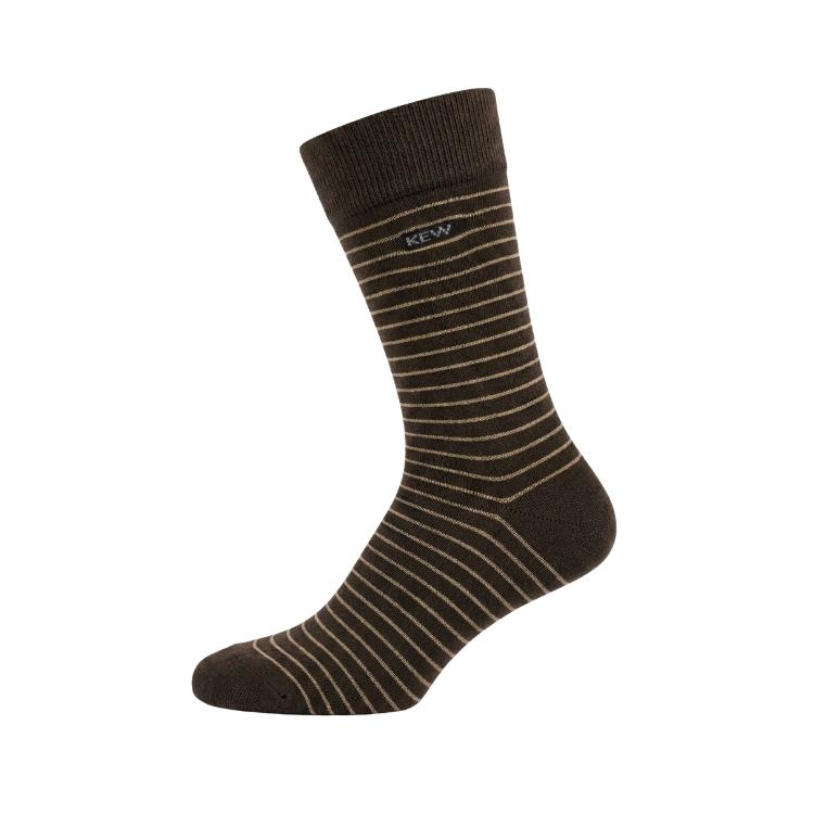 Crew Stripes Small Socks Dark Brown - Beige