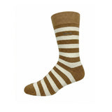 Crew Srtipes Large Socks Beige - White