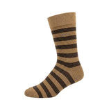 Crew Srtipes Large Socks Beige - Dark Brown