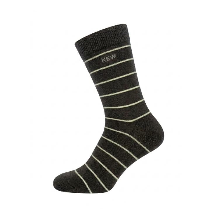 Crew Srtipes Long Socks Dark Grey - White