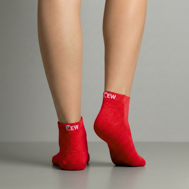 Ankle Socks - Red Free Size