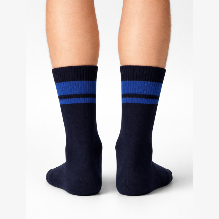 Half Sports Socks - Dark Blue / Blue Free Size