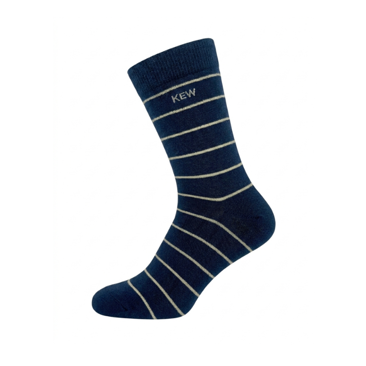Crew Srtipes Long Socks Dark Blue - White