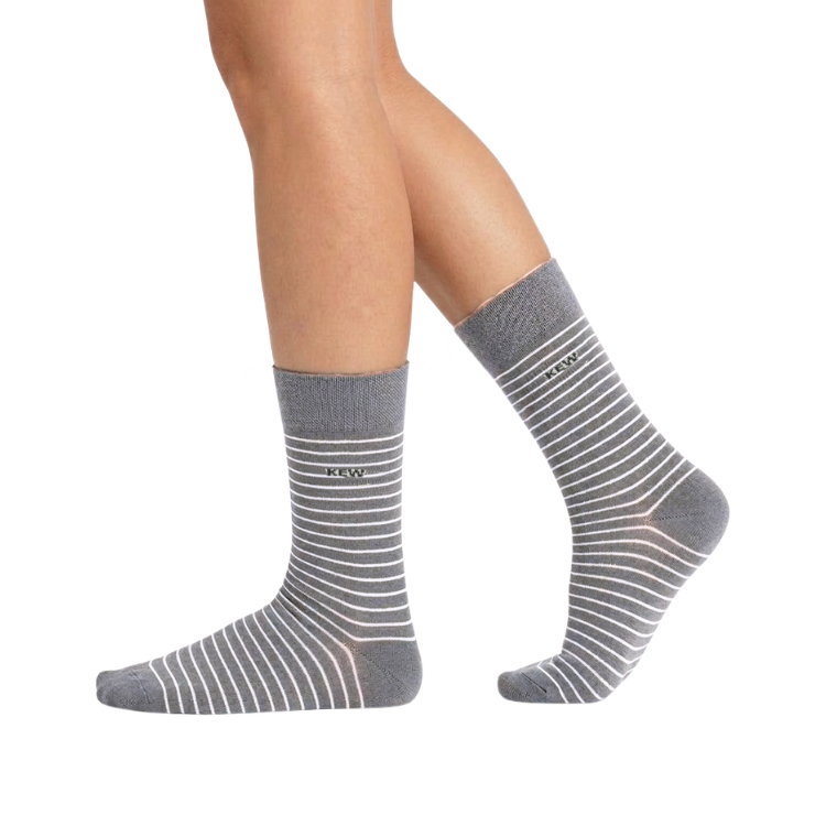 Crew Stripes Small Socks Light Grey - White