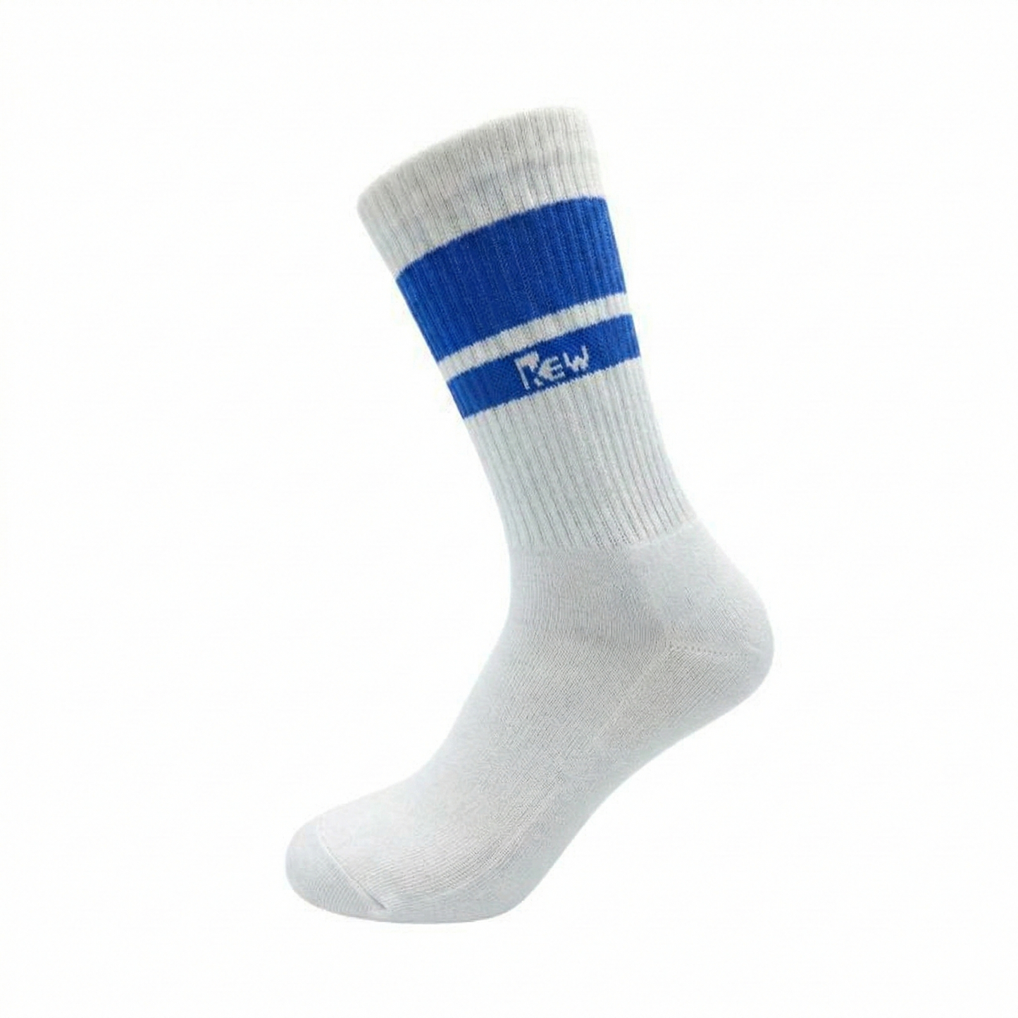 Half Sports Socks - White / Blue Free Size