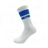Half Sports Socks - White / Blue Free Size