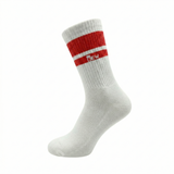 Half Sports Socks - White / Red Free Size