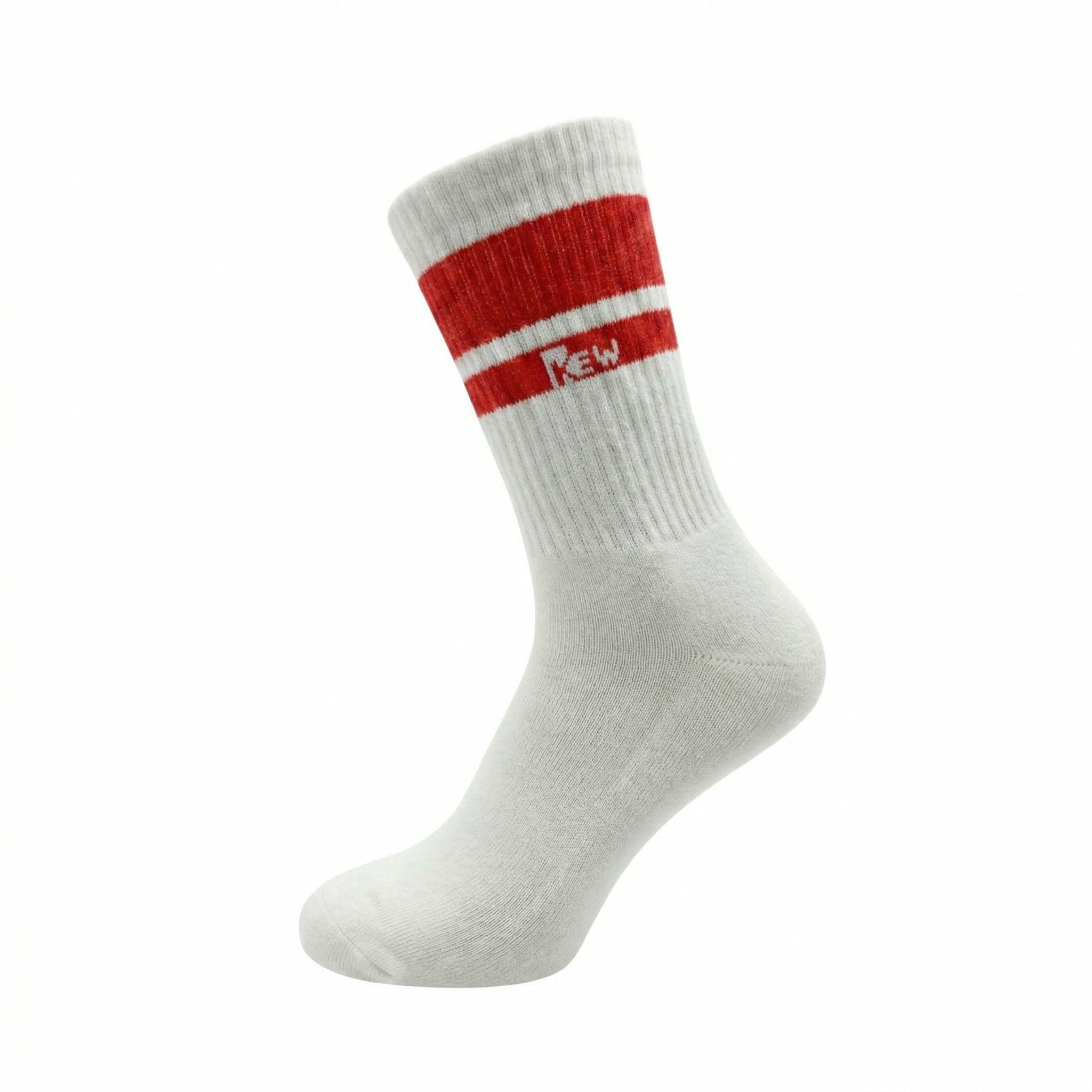 Half Sports Socks - White / Red Free Size