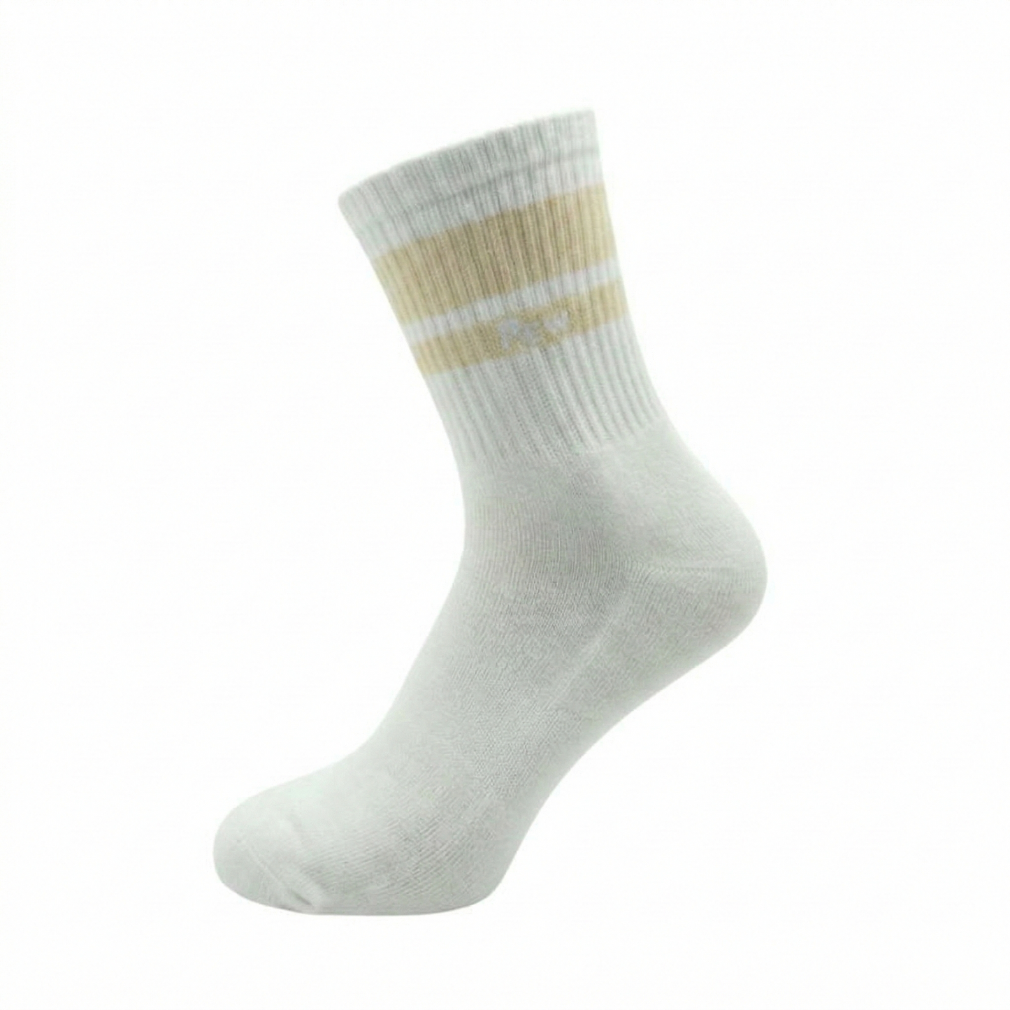 Half Sports Socks - White / Tan Free Size