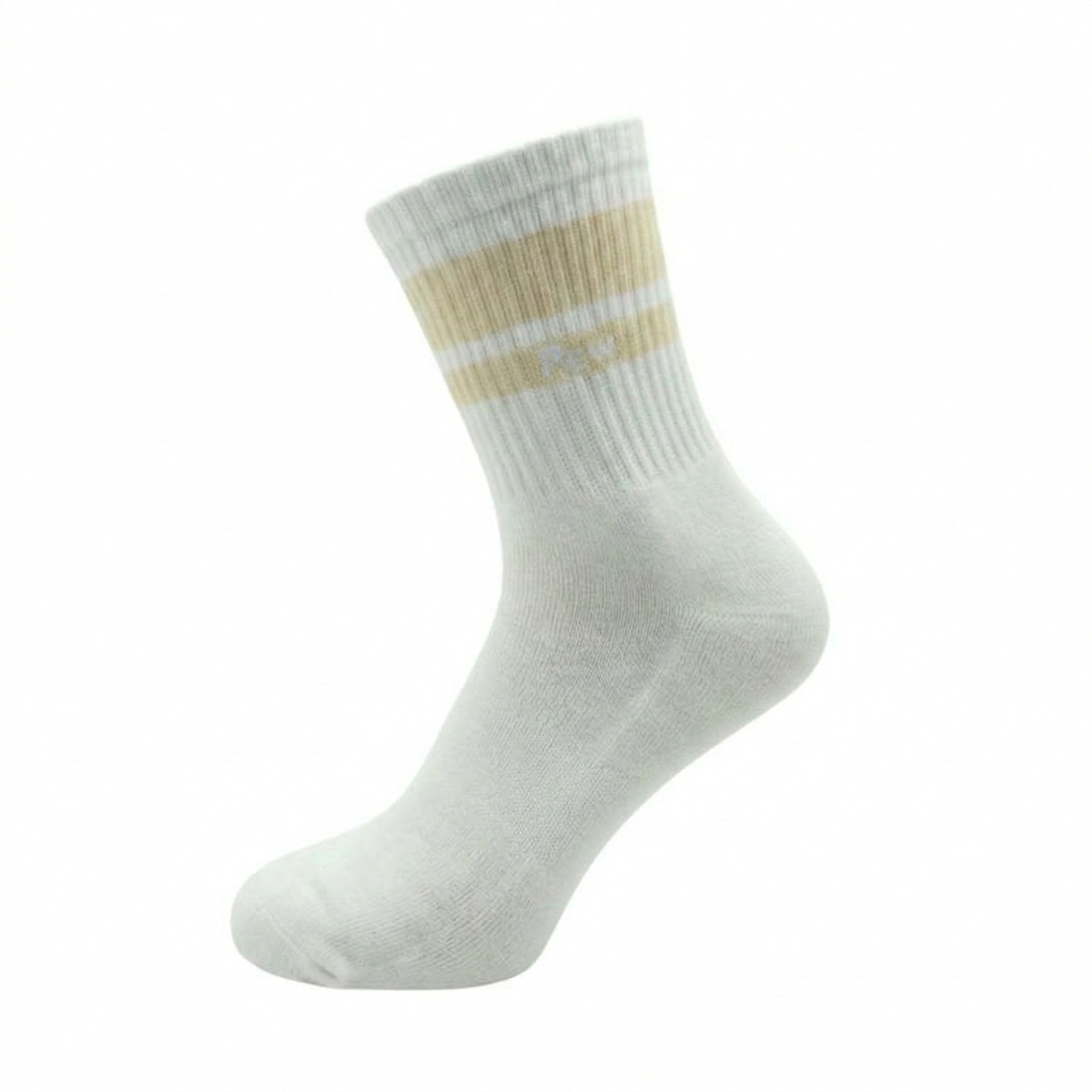 Half Sports Socks - White / Tan Free Size