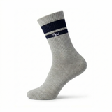 Half Sports Socks - Light Grey / Dark Blue Free Size