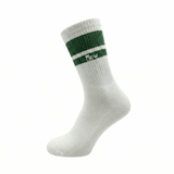 Half Sports Socks - White / Olive Green Free Size