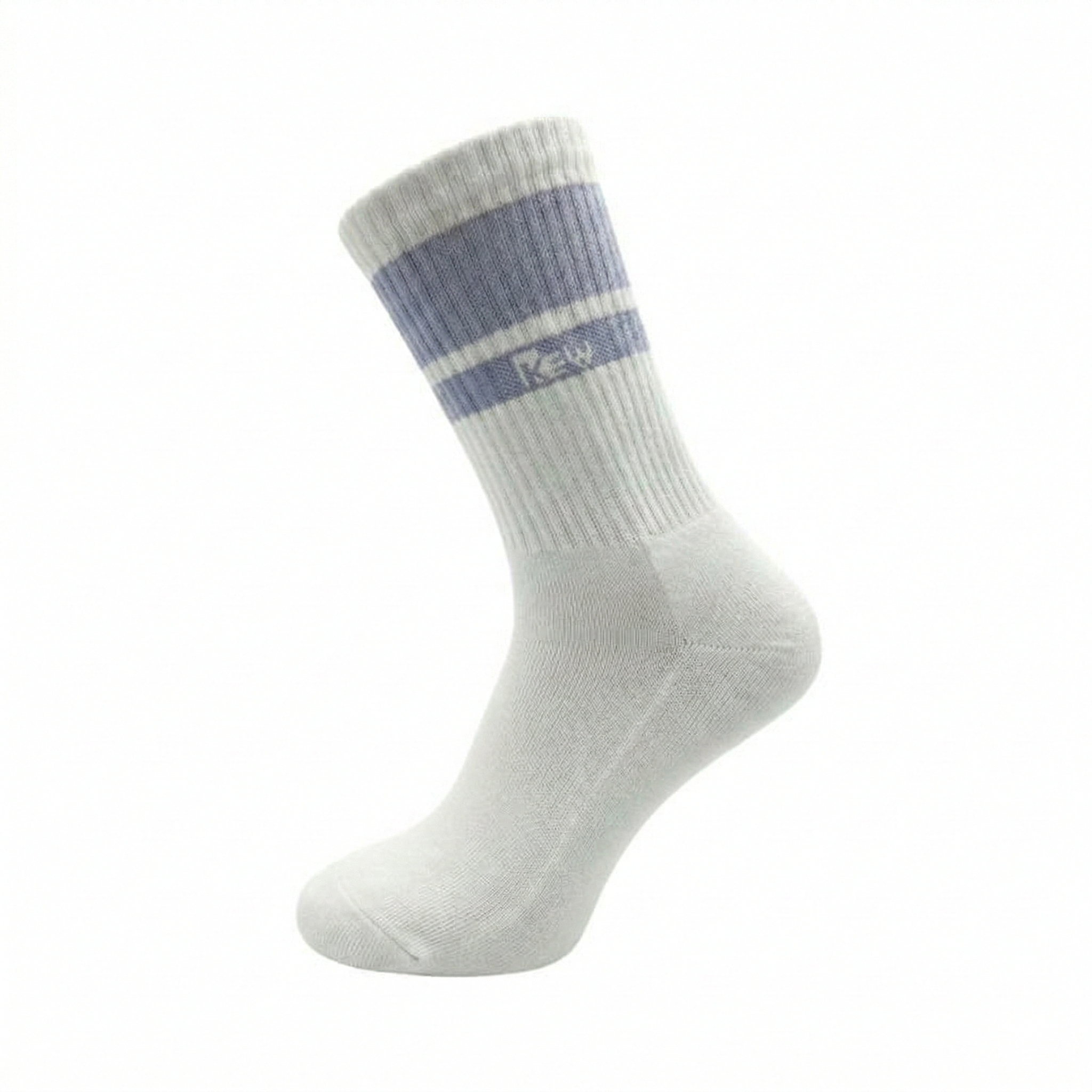 Half Sports Socks - White / Grey Free Size