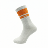 Half Sports Socks - White / Orange Free Size